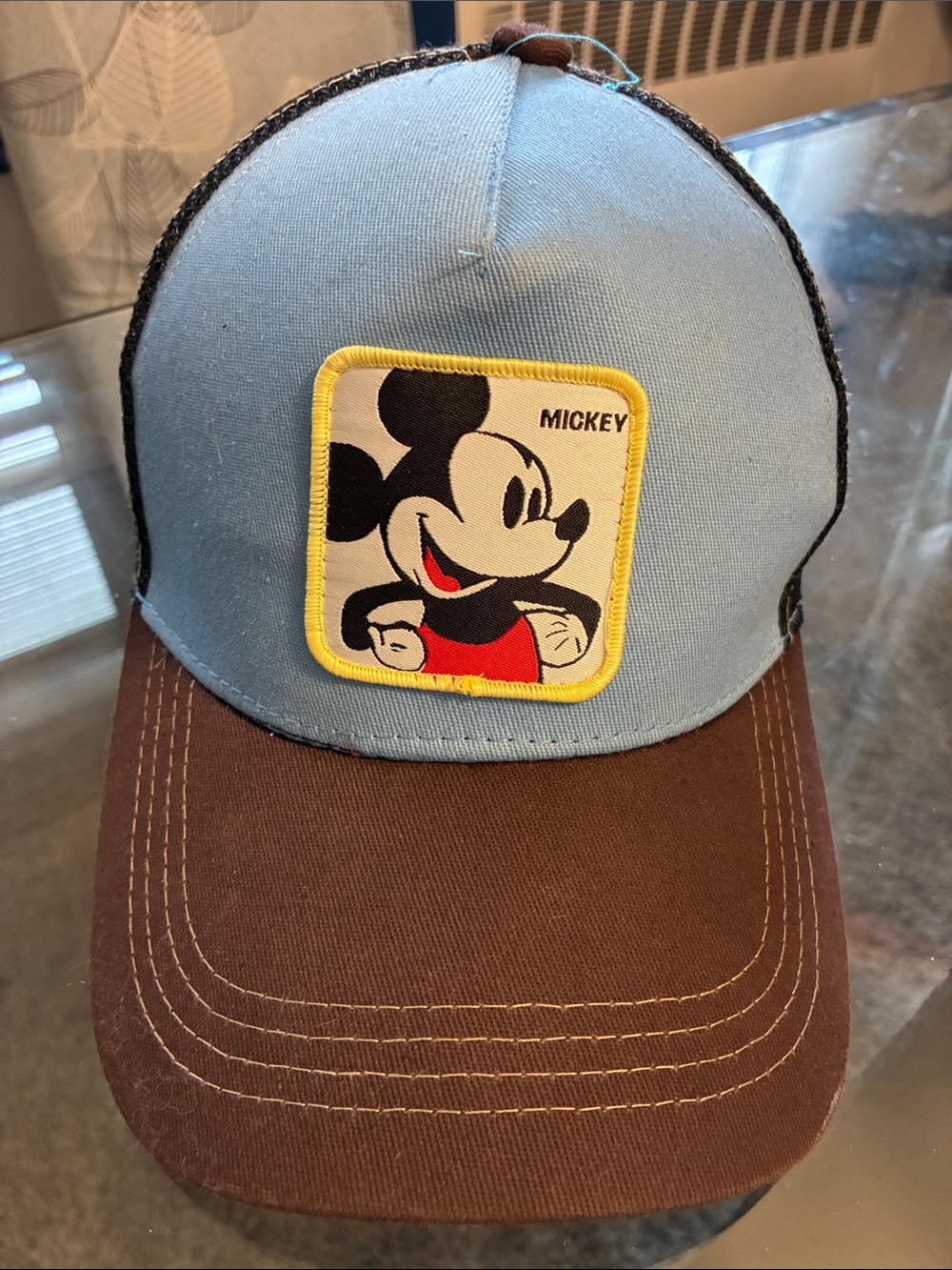 Disney Mickey Mouse Light Blue and Brown Kids Trucker Hat